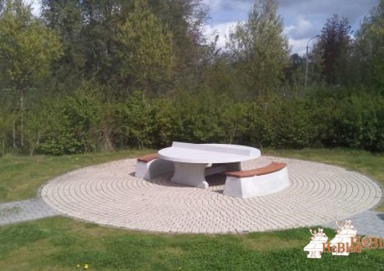 Bench DeLuxe Oval Natural Concrete