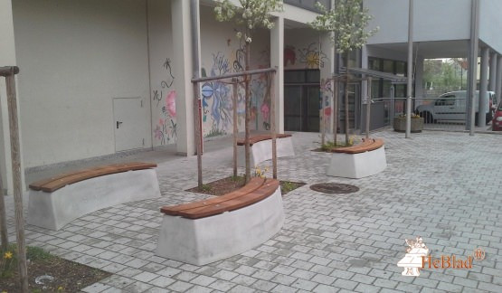 Bench DeLuxe Oval Natural Concrete