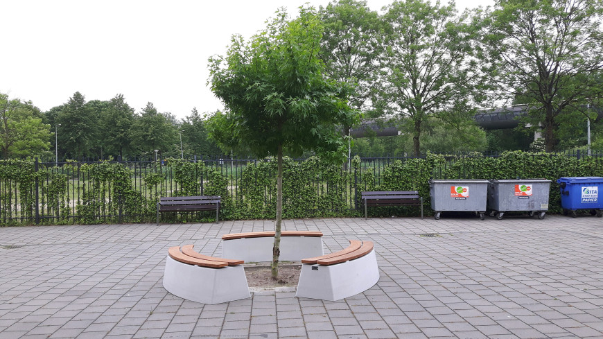 Bench DeLuxe Oval Natural Concrete