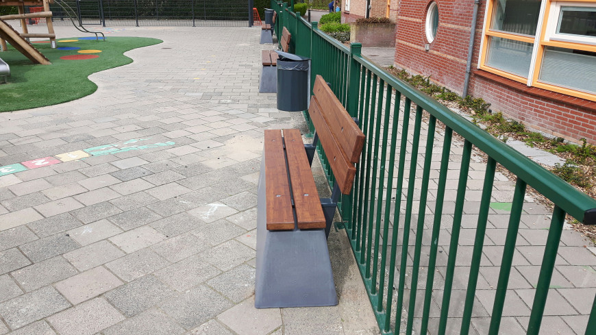 Bench DeLuxe with backrest Anthracite-Concrete 