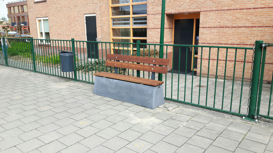 Bench DeLuxe with backrest Anthracite-Concrete 