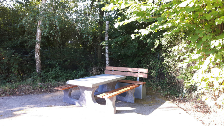 Bench DeLuxe with backrest Anthracite-Concrete 