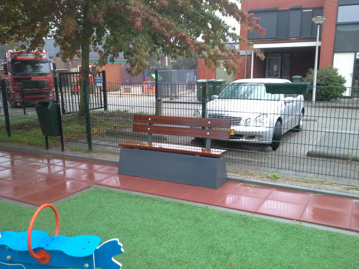 Concrete bench DeLuxe with backrest Anthracite