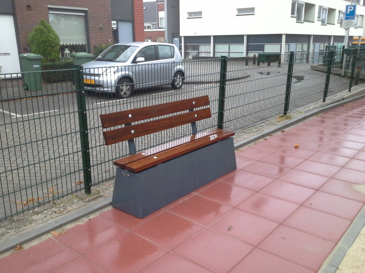 Concrete bench DeLuxe with backrest Anthracite