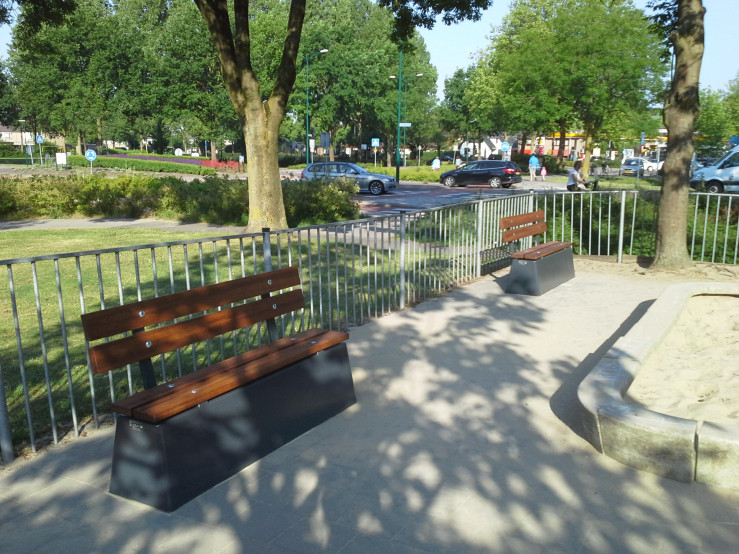 Concrete bench DeLuxe with backrest Anthracite