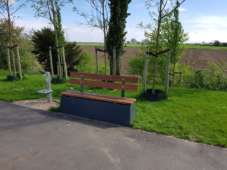 Concrete bench DeLuxe with backrest Anthracite