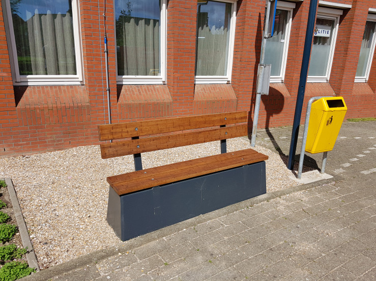 Concrete bench DeLuxe with backrest Anthracite