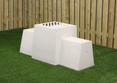 Checkers/Drafts Bench, Natural Concrete