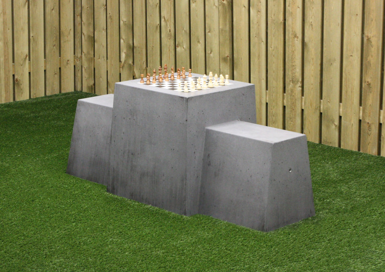 Chess Bench, Anthracite-Concrete