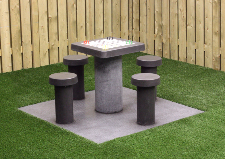 Ludo Table Anthracite-Concrete (4P)