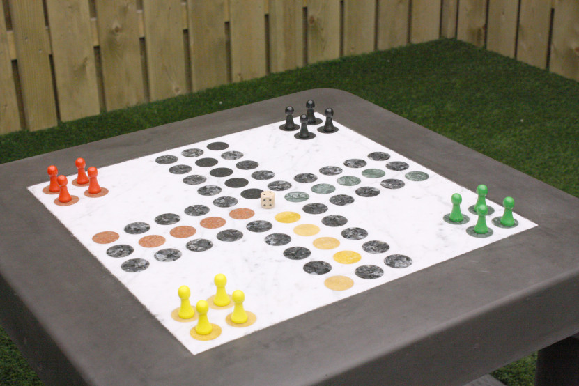 Ludo Table Anthracite-Concrete (4P)