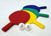 Plastic all-weather table tennis paddles in 4 colours
