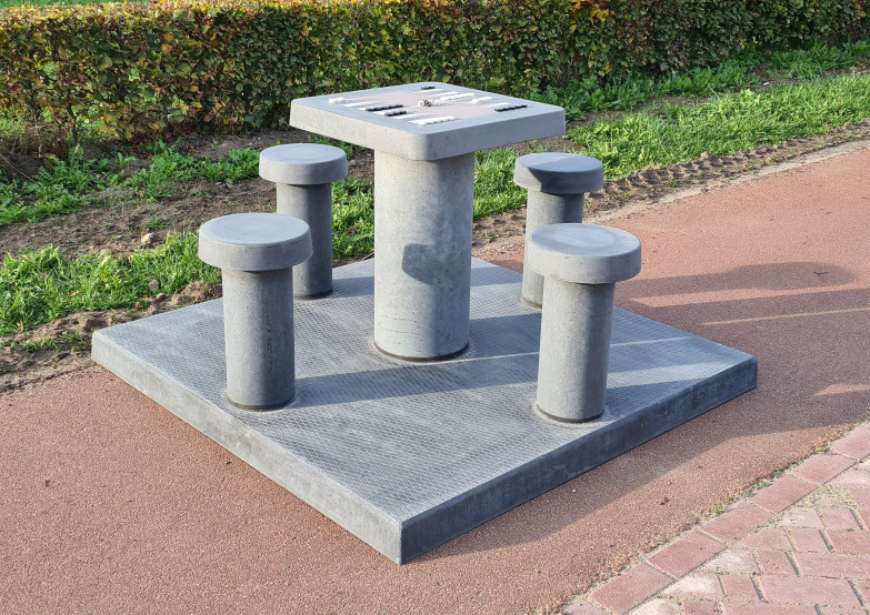 Backgammon Table Anthracite-Concrete (4P)