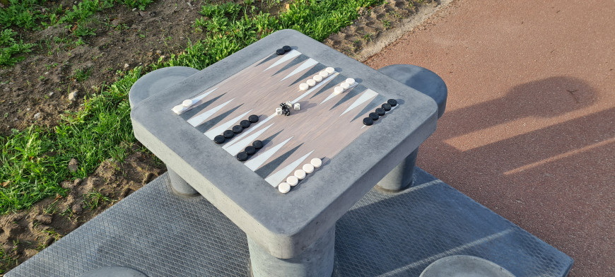 Backgammon Table Anthracite-Concrete (4P)