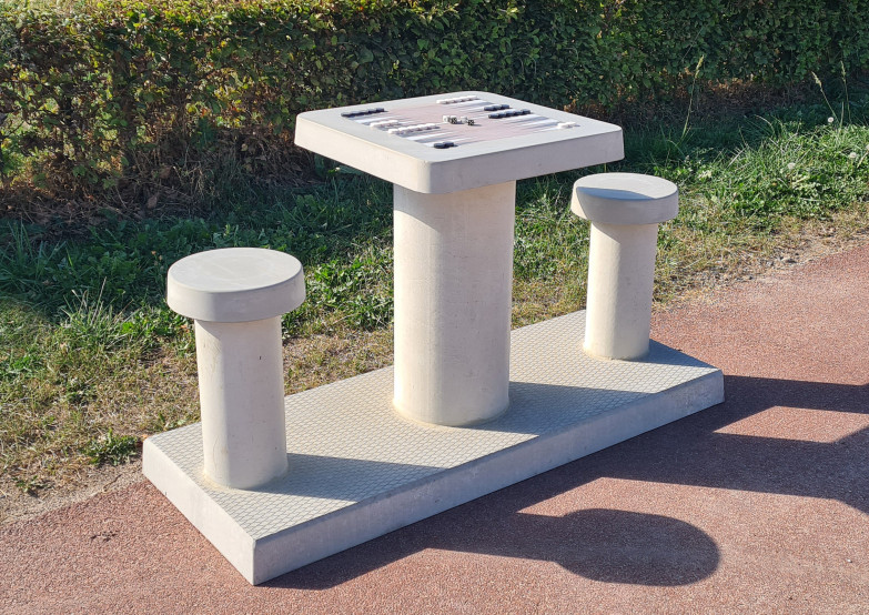 Backgammon Table Natural Concrete (2P)