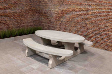 Picnic table Standard Oval Natural Concrete