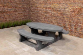 Picnic table Standard Oval Anthracite-Concrete