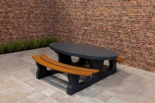 Picnic table DeLuxe Anthracite Oval