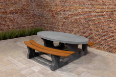 Picnic table DeLuxe  Oval Anthracite-Concrete