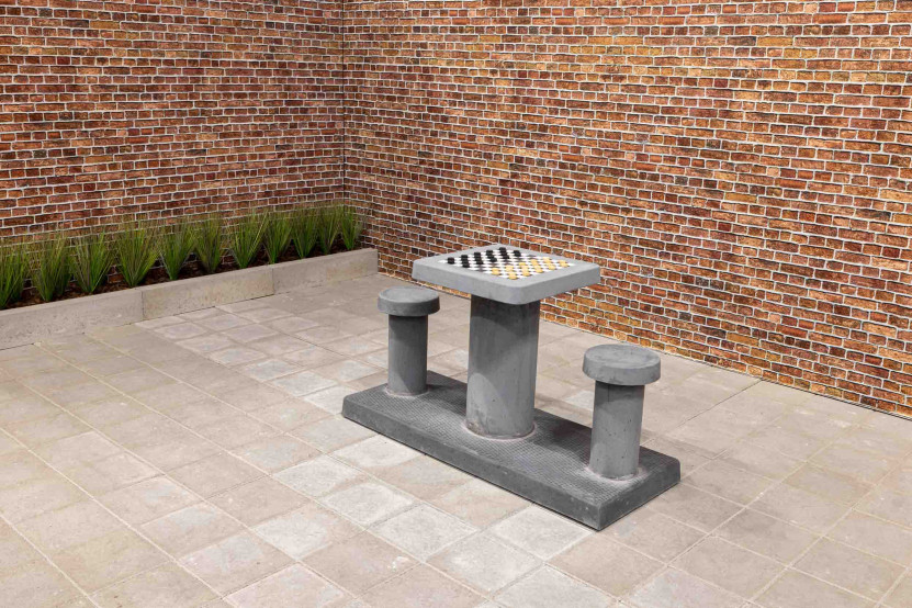 Checkers/Drafts Table Anthracite-Concrete (2P)