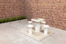 Concrete Chess Table, natural concrete, seats 4 people