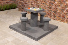 Ludo Game Table Anthracite-Concrete (4P)