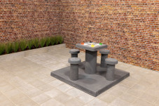 Ludo Table Anthracite-Concrete (4P)