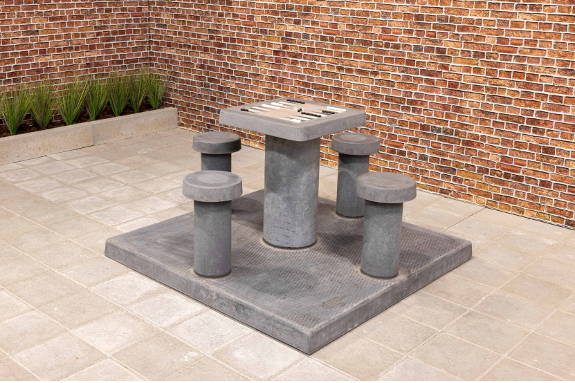 Backgammon Table Anthracite-Concrete (4P)