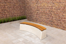 Bench DeLuxe Oval Natural Concrete