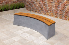 Bench DeLuxe Oval Anthracite-Concrete