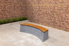 Bench DeLuxe Oval Anthracite-Concrete