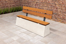 Concrete bench DeLuxe with backrest
