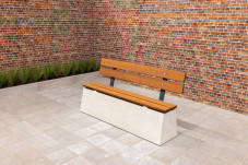 Concrete bench DeLuxe with backrest