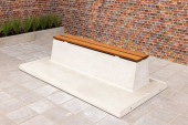 Concrete bench DeLuxe with bottom plate without backrest