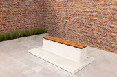 Concrete bench DeLuxe with bottom plate without backrest