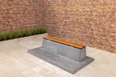 Concrete Bench DeLuxe, Anthracite-Concrete with a bottom plate, without backrest