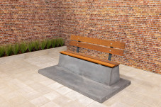 Concrete Bench DeLuxe, Anthracite-Concrete, with a bottom plate