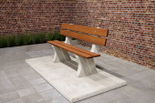 Park Bench with bottomplate Natural Concrete