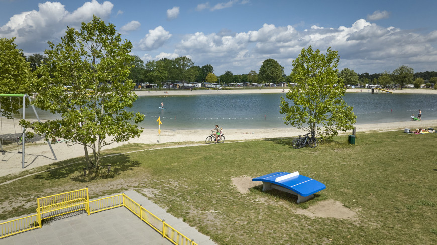 Concrete Foot Volleyball Table Blue