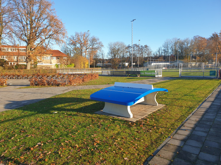 Concrete Foot Volleyball Table Blue