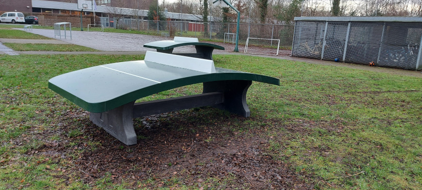 Concrete Foot Volleyball Table Green