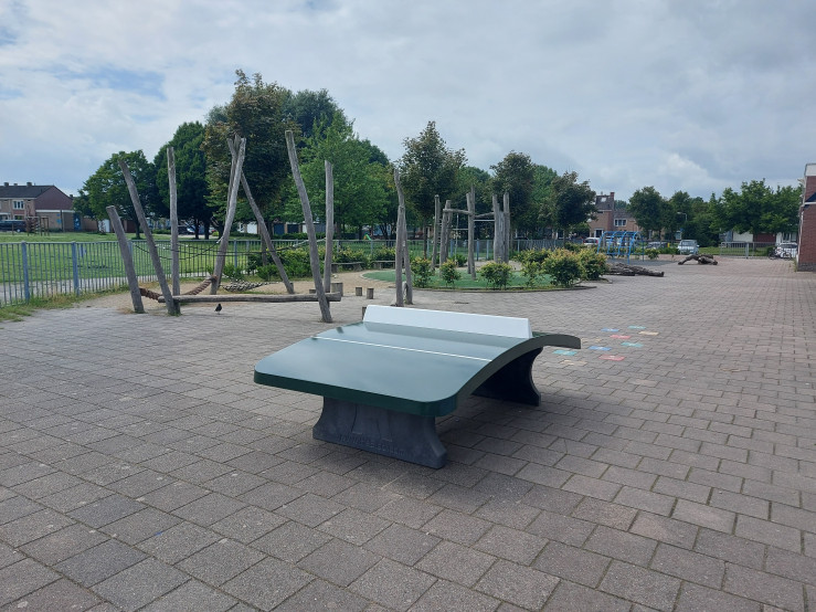 Concrete Foot Volleyball Table Green