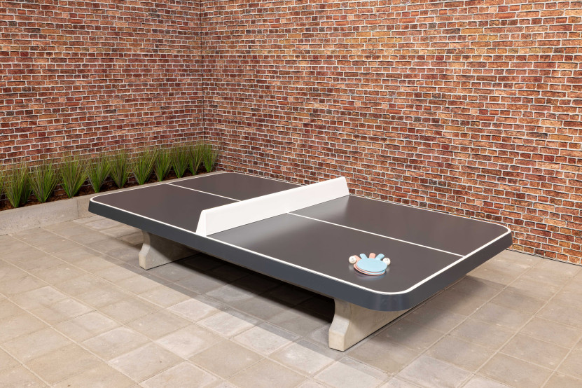 Ping pong table low, rounded Anthracite