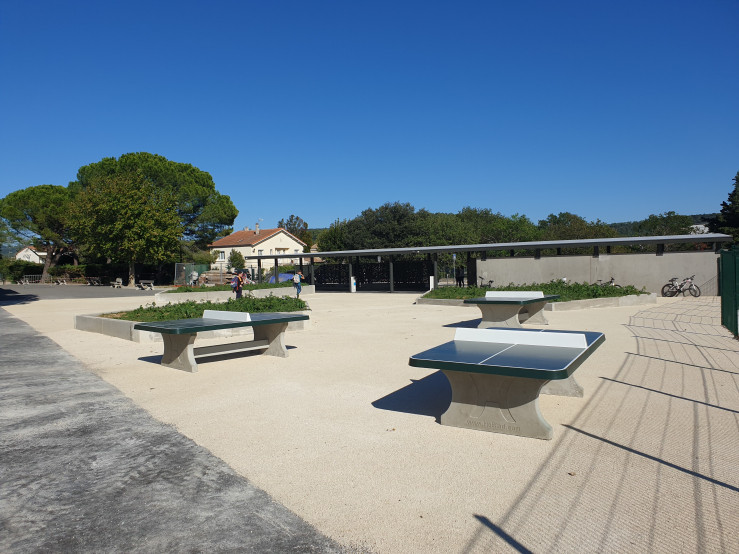 Concrete Ping-pong table green, rounded