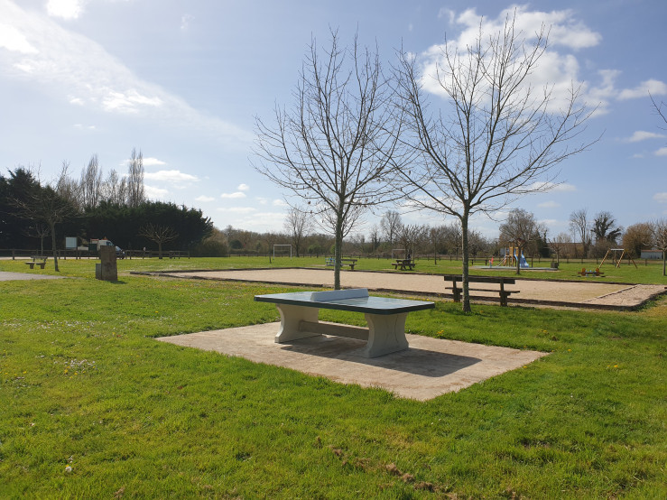 Concrete Ping-pong table green, rounded