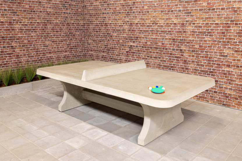 Ping-pong table rounded, Natural Concrete