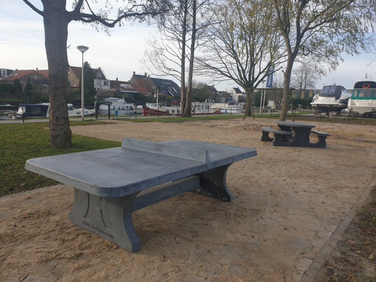Ping-pong table rounded, Anthracite-Concrete