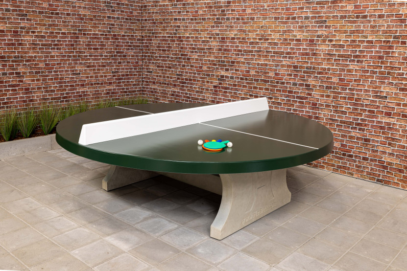 Concrete Ping-pong table green, round