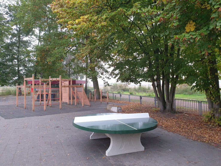 Concrete Ping-pong table green, round
