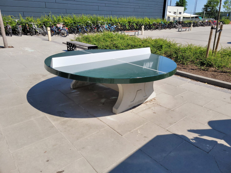 Concrete Ping-pong table green, round